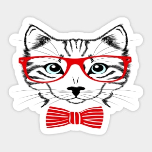 Hipster Cat Sticker